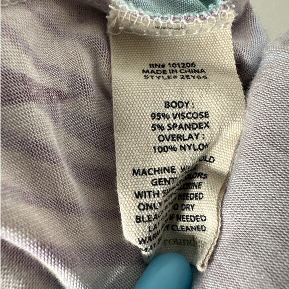 Soft Surroundings Anya Ombre Palms Maxi Dress Jersey Knit Size M Tropical Palms - Picture 12 of 12